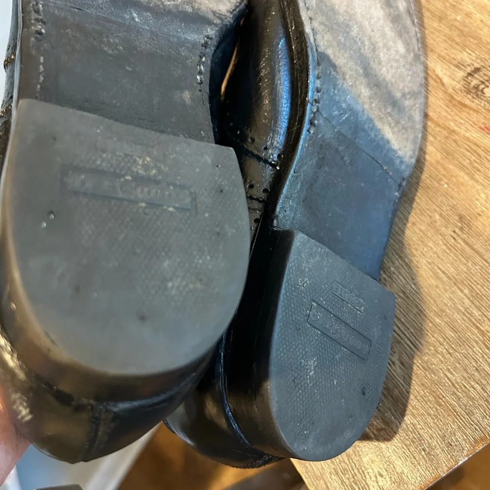 PEAL & CO BROOKS BROTHERS SHOES SIZE 10 D BLACK BROGUE OXFORD